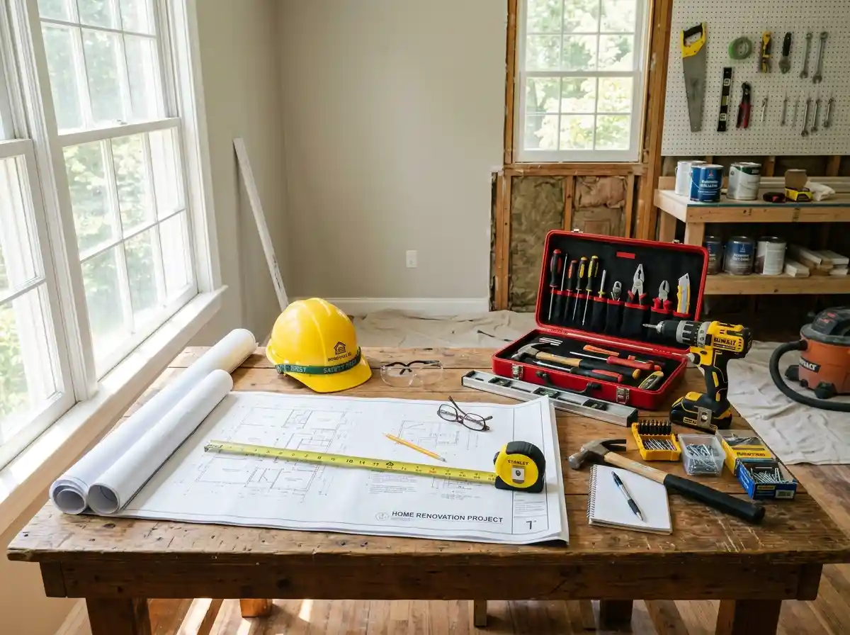Home renovation workspace