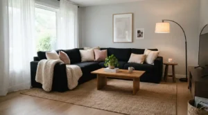 black living room set