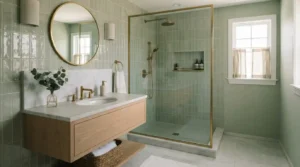 green tile bathroom